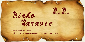 Mirko Maravić vizit kartica